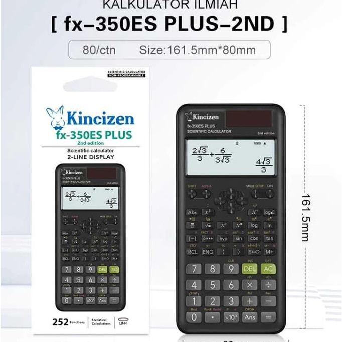 

Kalkulator Scientific KINCIZEN FX 350ES PLUS 2ND Multifungsi Kalkulator anak sekolah lengkap LDS