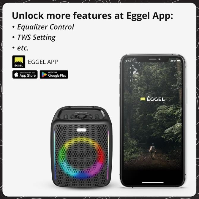 Promo Eggel Fortis 2 Portable Party Speaker With Rgb Lights