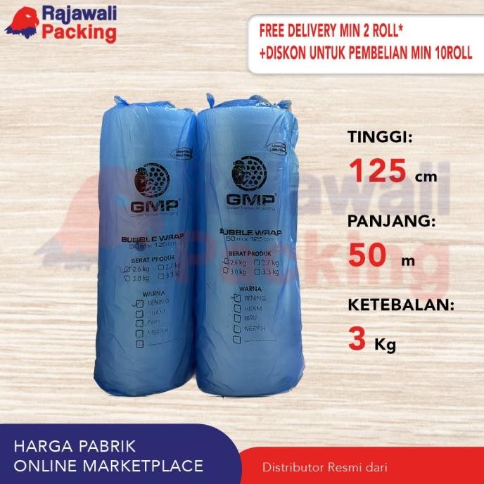 

tersedia bubble wrap white 50m x 125cm gmp (3kg)