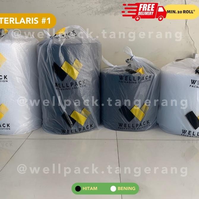 

tersedia plastik bubble wrap roll potongan 40cm / 60cm x 50m hitam & bening