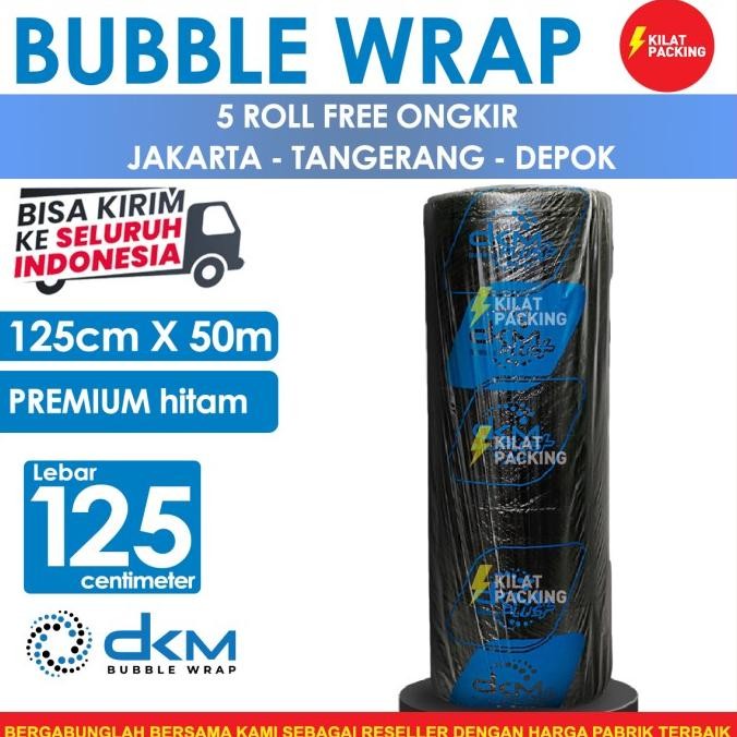 

tersedia plastik bubble wrap 125cm x 50m | bubble wrap dkm+ hitam tebal /roll