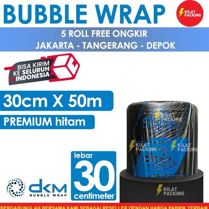 

tersedia bubble wrap 50m x 30cm black (hitam) premium delkomas