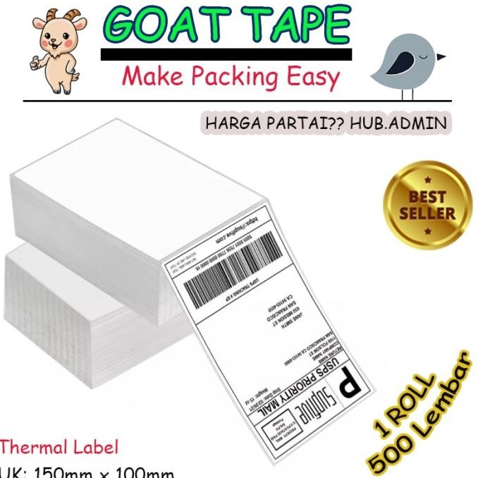 

Kertas Resi Label Thermal Barcode Lipat A6 100x150mm isi 500 Pcs murah