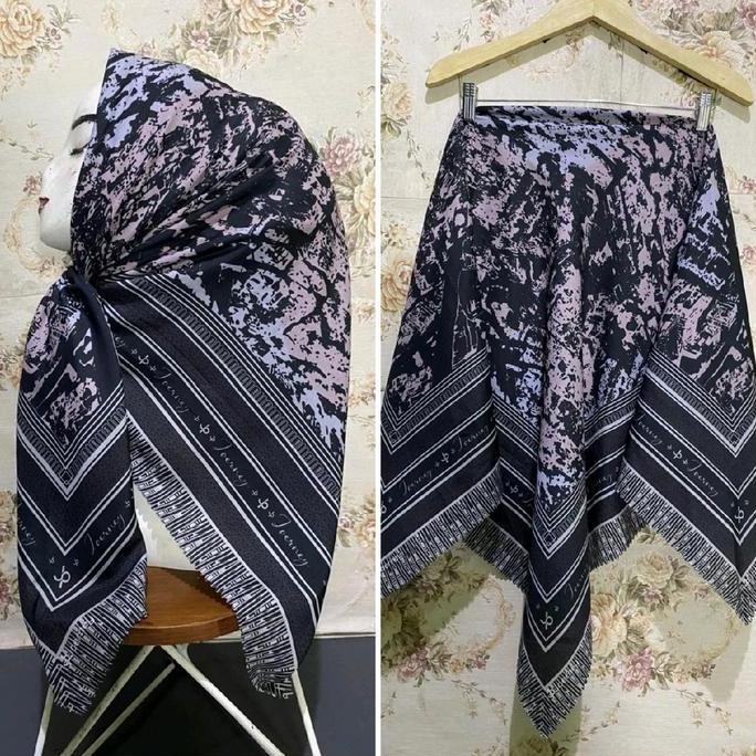 Diskon HIJAB SEGI EMPAT VOAL MOTIF SUBLIME KODE 199 HITAM ABU PINK