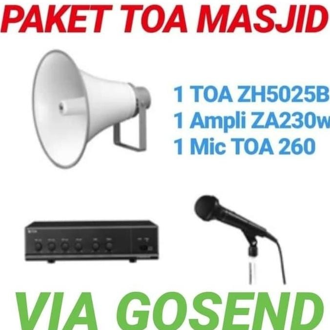 Terlaris Paket Speaker Toa Masjid Zh 5025B + Amplifier Za 230W + Mic Toa Zm 260