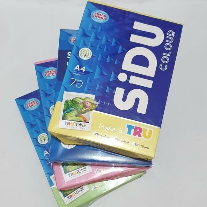 KERTAS HVS SINAR DUNIA A4 70 GRAM / KERTAS HVS WARNA SIDU murah