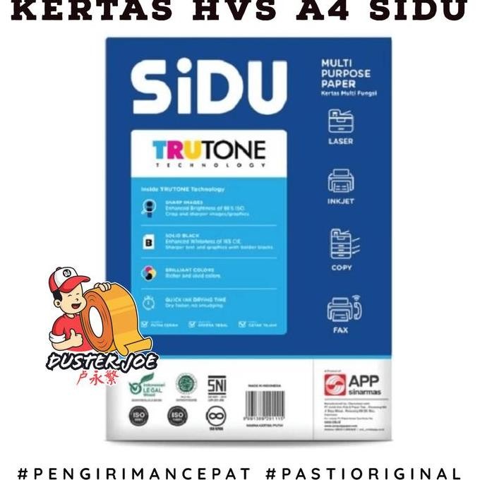 

[PER 1 BOX] Kertas HVS SIDU A4 75gr ( 1 BOX ISI 5RIM) murah