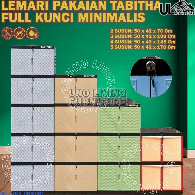 LEMARI PAKAIAN PLASTIK FULL KUNCI LEMARI TABITHA PENGUNCIAN TABITHA LEMARI PAKAIAN LEMARI PLASTIK