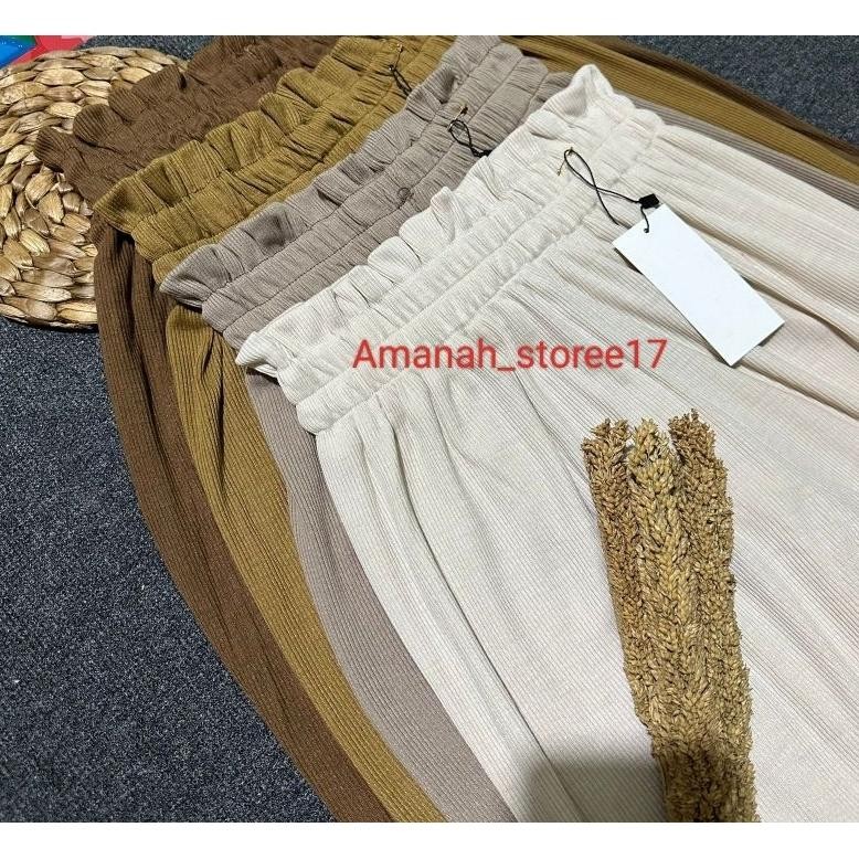 Celana Kulot Knit Rib Highwaist / Celana Kulot Rib Premium