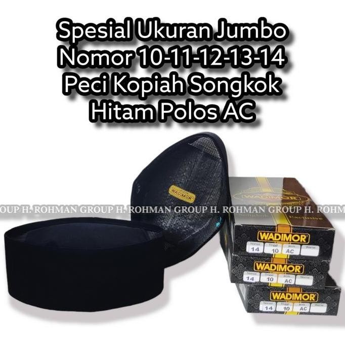Peci Wadimor Ukuran Besar Songkok Jumbo XXL Ukuran Nomor 11 12 13 14 Kopiah Dewasa Bigsize Tinggi 10