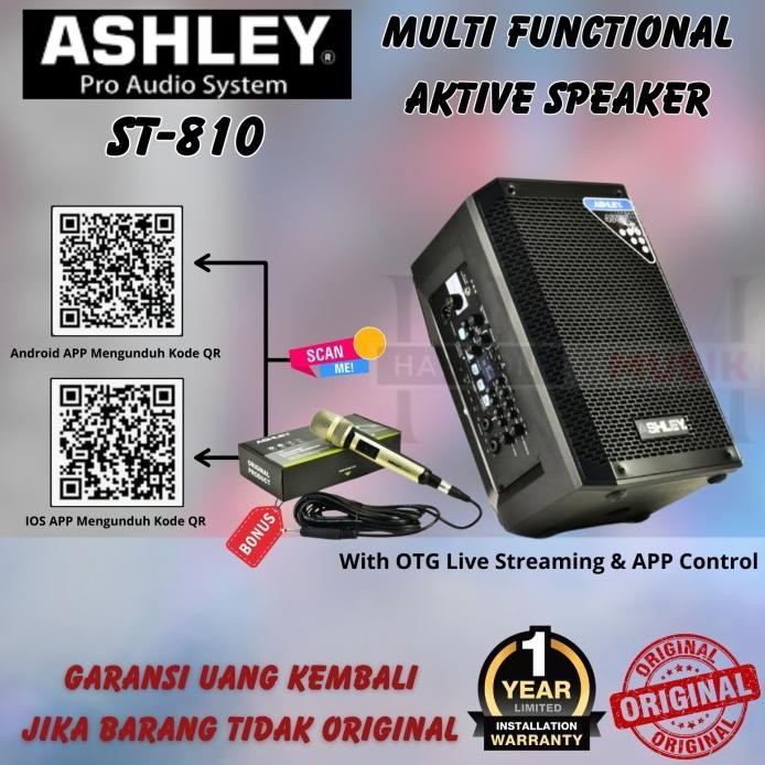 Terlaris Portabel Speaker Ashley St810 St810 - Portable 8 Ins Ashley - Free Kabel Ashley