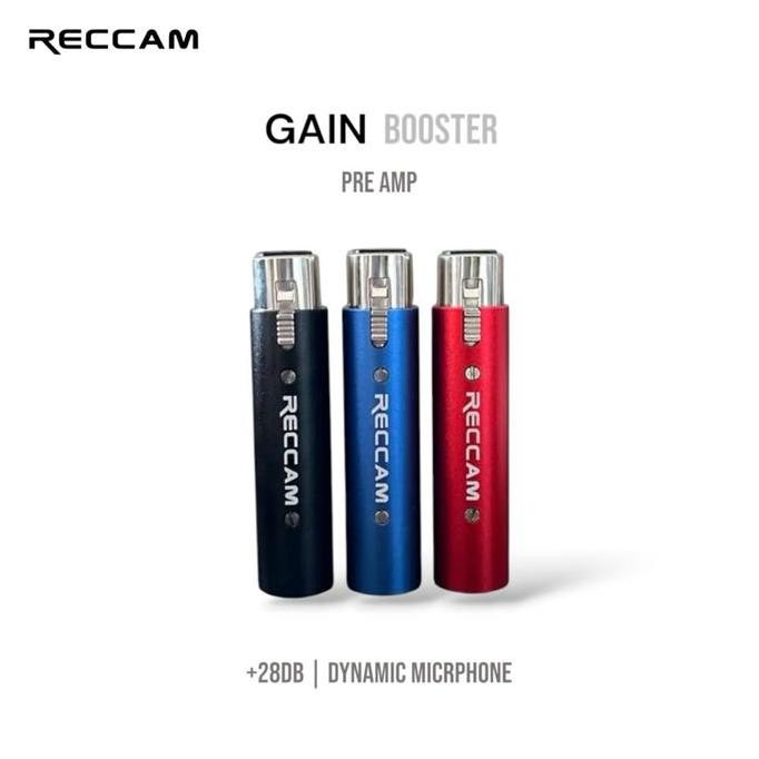 BEBAS ONGKIR - RECCAM Gain Booster Mic Dynamic - Pembesar Gain Mikrofon Dinamik PreAmp Mic