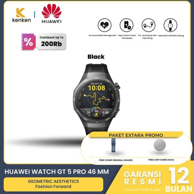 HUAWEI WATCH GT 5 PRO GT5 PRO SMARTWATCH GARANSI RESMI HUAWEI INDONESIA BLACL,TITANIUM 46 MM ,42MM