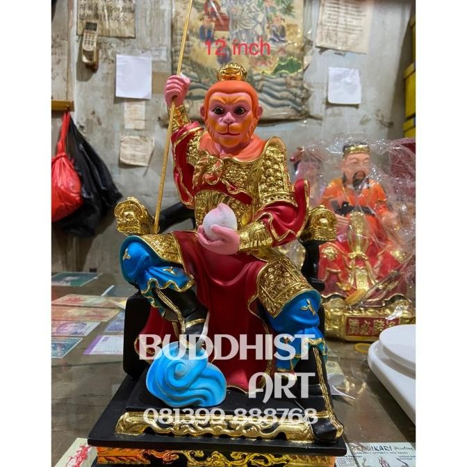 Produk Baru Patung Dewa Tai Sing Kong Sun Wo Kong Sun Go Kong Fiber 12 Inch
