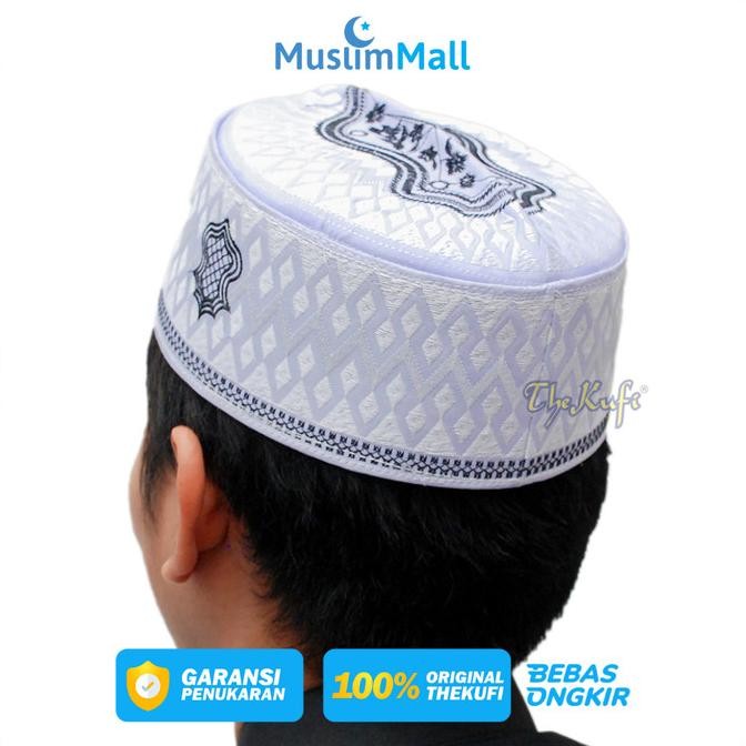 Peci Assagofah Putih Songkok Haji Assaghofah Motif Sandal Nabi TheKufi