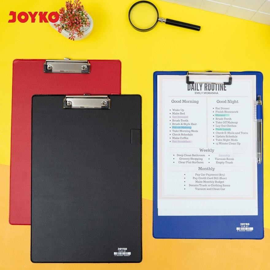 

Sale Up15 Clipboard Joyko Clb-61 Size F4 & A4 / Papan Jalan / Alas Tulis Ujian Pvc Pen Holder Murah