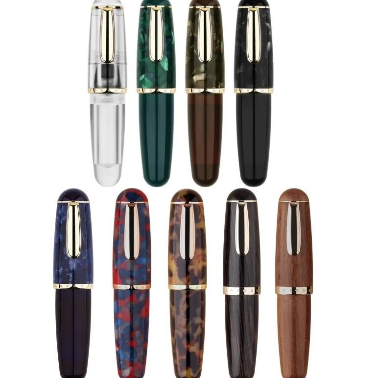 

Majohn Q1 Mini Wood/Resin Transparent Pocket-Size Eyedropper Fountain Pen Iridium Ef/F/M Nib Portable Ink Writing Pen Gift Set