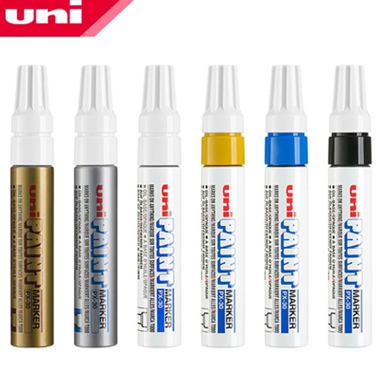 

6 Pcs Uni Paint Markers Px-30 Industrial Pen Oily Permanent Water Resistant Repair Pen Car Scratch Remover Painting Diy Graffiti