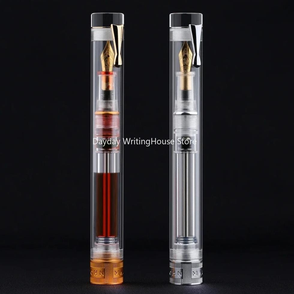 

Majohn V1 Vacuum Filling Fountain Pen Ef/F/M/ Long Knife Nib Transparent Resin Golden/Silver Clip Demonstration Writing Gift Pen