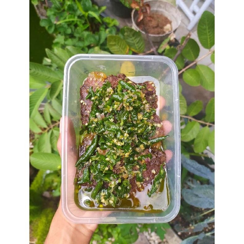 

READY STOK DENDENG BATOKOK CABE IJO SIAP SAJI (BISA VAKUM) Siap kirim