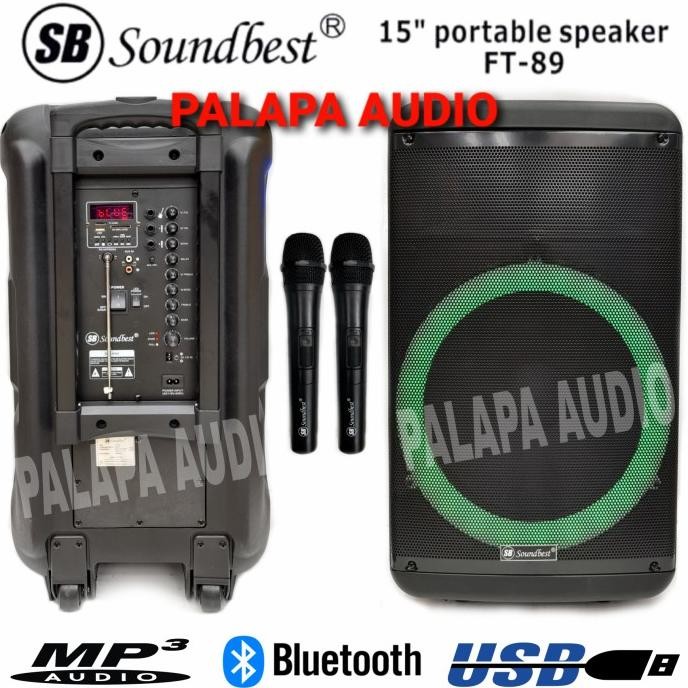 Terlaris Portable Wireless Soundbest Ft-89 / Ft 89 / Ft89 Original 15 Inch