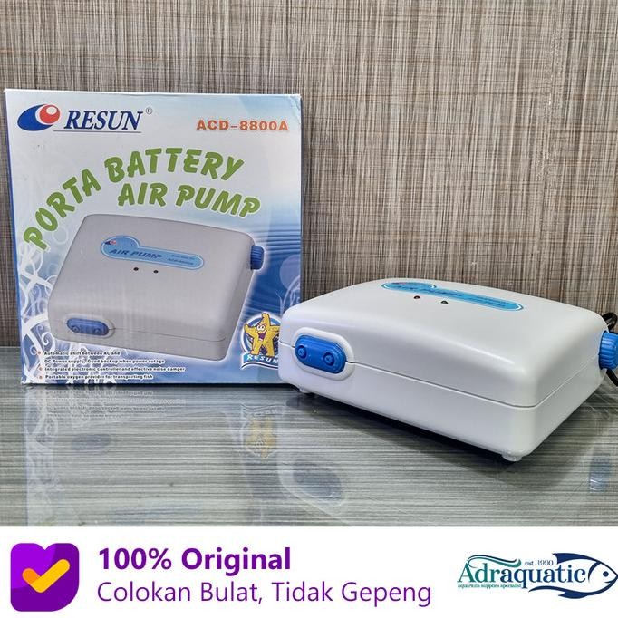 DISKON RESUN ACD-8800A PORTA BATTERY AIR PUMP POMPA UDARA AERATOR AQUARIUM