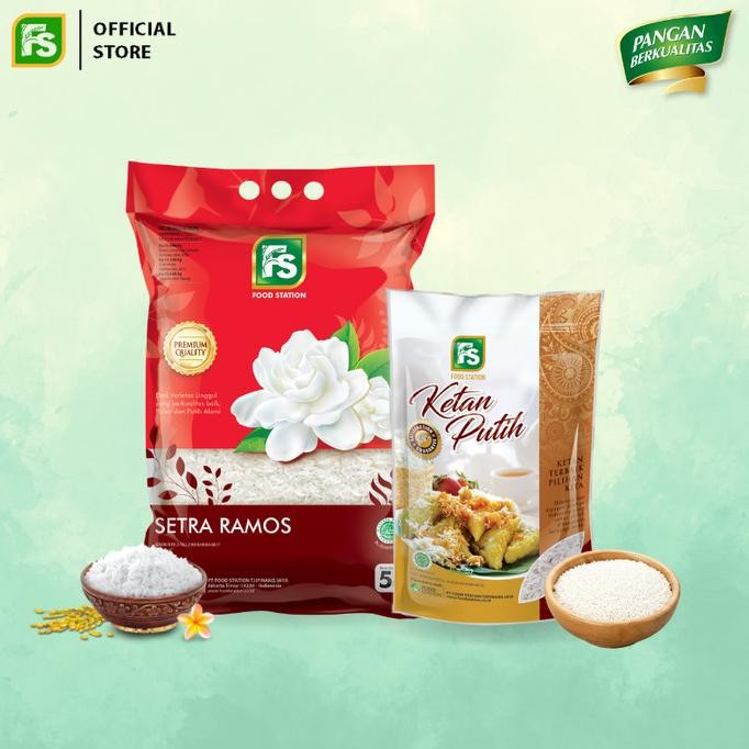 

Ready Beras Melati Ramos Food Station 5 kg ; FS Beras Ketan Putih 1 kg