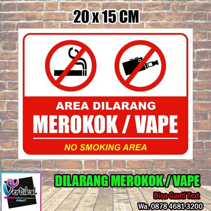 

ready Stiker Vinyl Petunjuk Dilarang Merokok / Vape 20x15 cm Sticker Hires murah