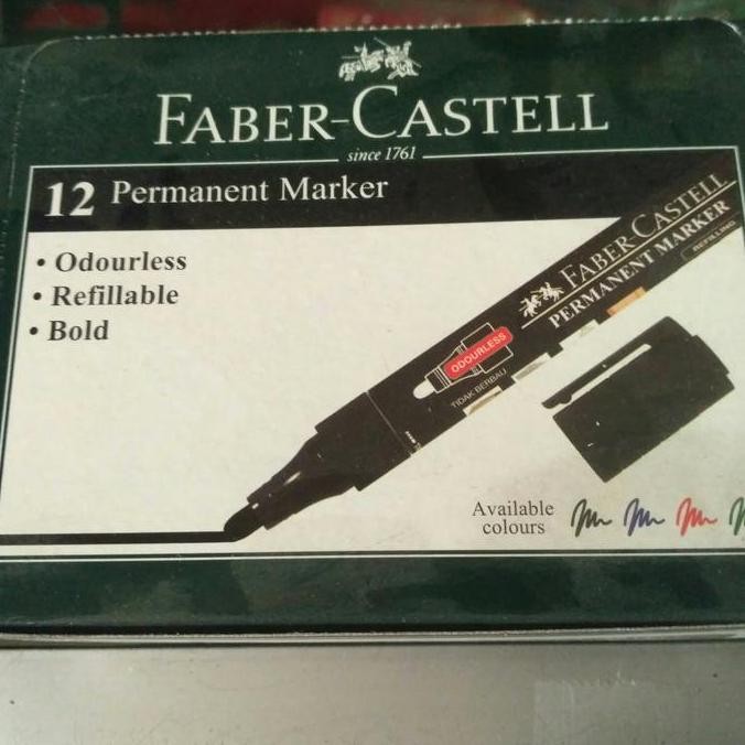 

Ready Faber-Castell 12 Permanen Marker 156699 Black/Spidol tidak bisa hapus.
