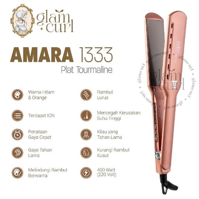 TERMURAH - Catok AMARA 1333 plat lebar ion original / catok penglurus rambut tourmaline / nyatok lur