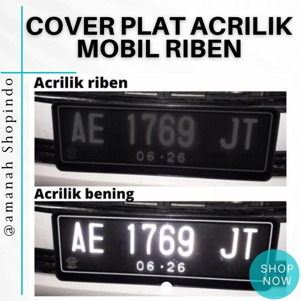 Tatakan plat mobil / Cover plat mobil Akrilik riben hitam