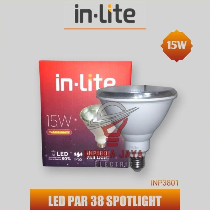 ready stock Lampu Inlite Par 38 Light LED 15W INP3801 Warm White / Kuning murah