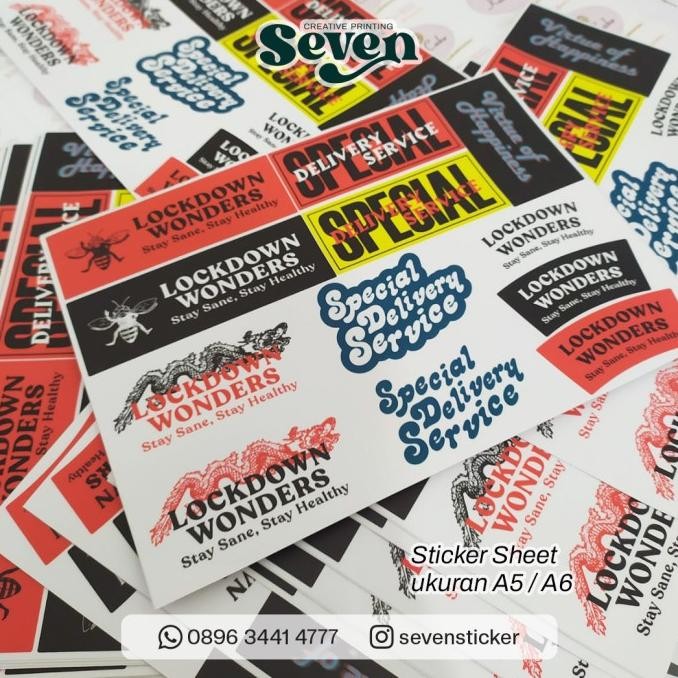 

ready Sticker Sheet Waterproof ukuran A5/A6/Custom size - lam. doff/glossy murah