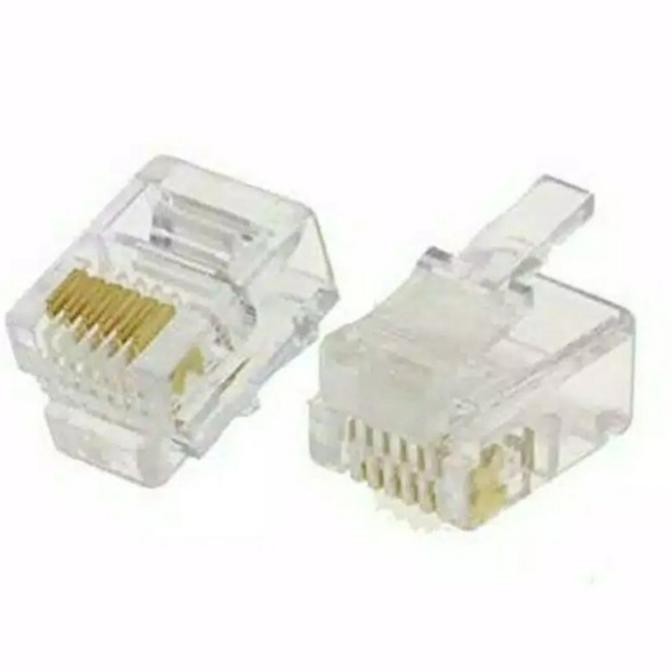 Tersedia Konektor Kabel Telepon Rj 11 Rj12 6Pin Connector Jack Rj11 Rj 12 6 Pin