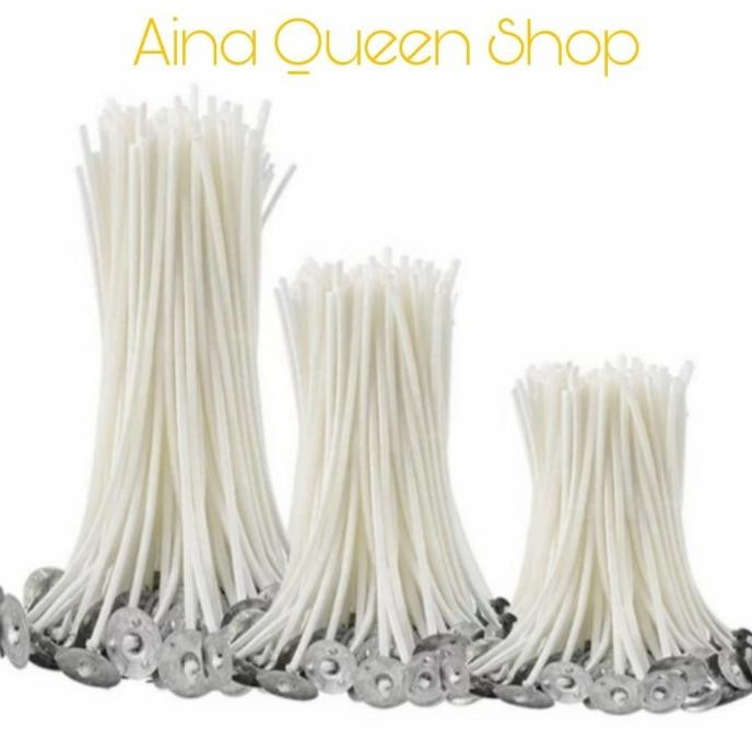 CANDLE WICK / SUMBU LILIN KATUN TEBAL PRE WAX + DUDUKAN IMPORT
