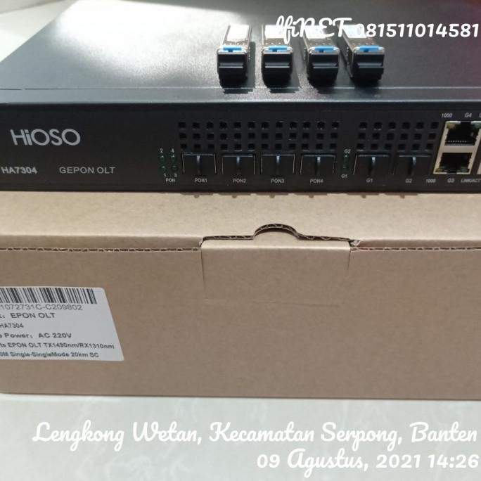 TERLARIS - HIOSO HA7304 4 PON Port EPON OLT FTTH CATV OLT Fiber Optic 1.25G