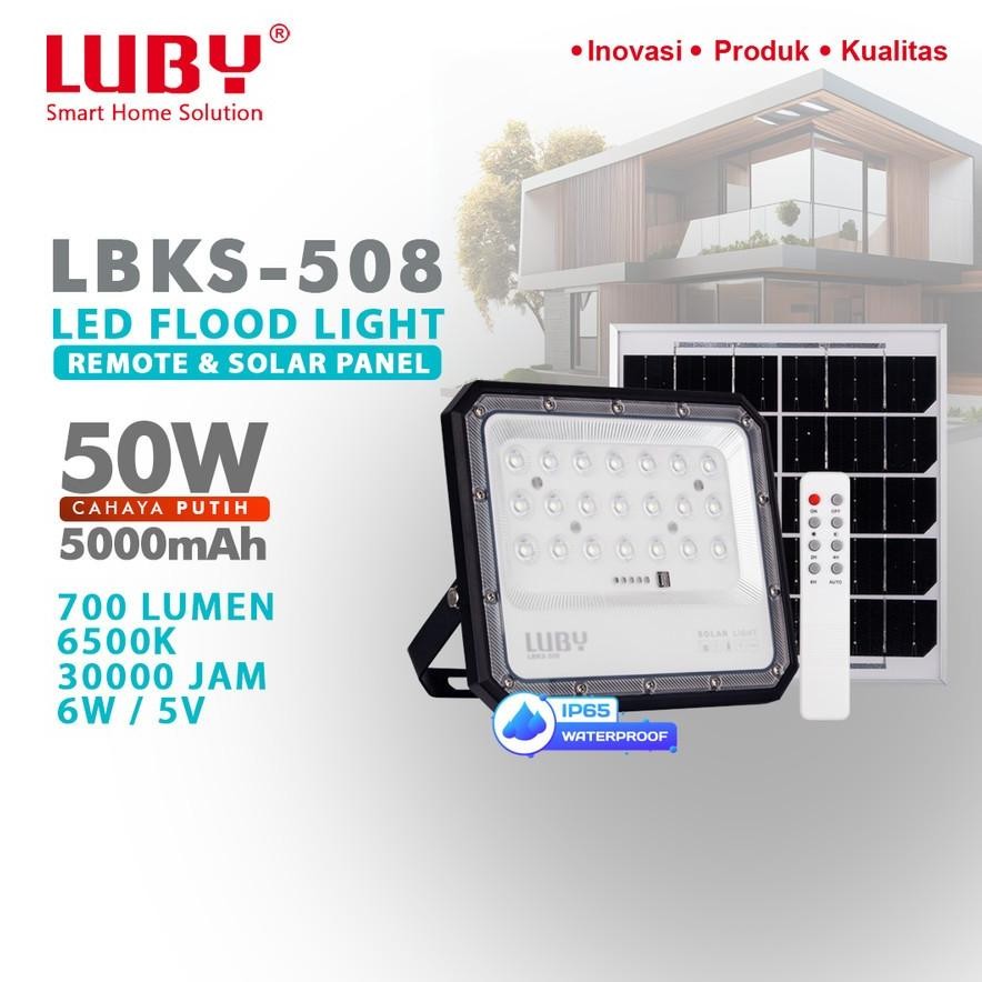 Luby Lampu Sorot Solar Panel LBKS 508 Floodlight Remote