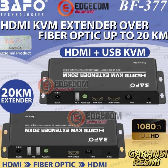 BEBAS ONGKIR - BAFO HDMI KVM Extender FO Fiber OPTIC Up to 20KM BF-377