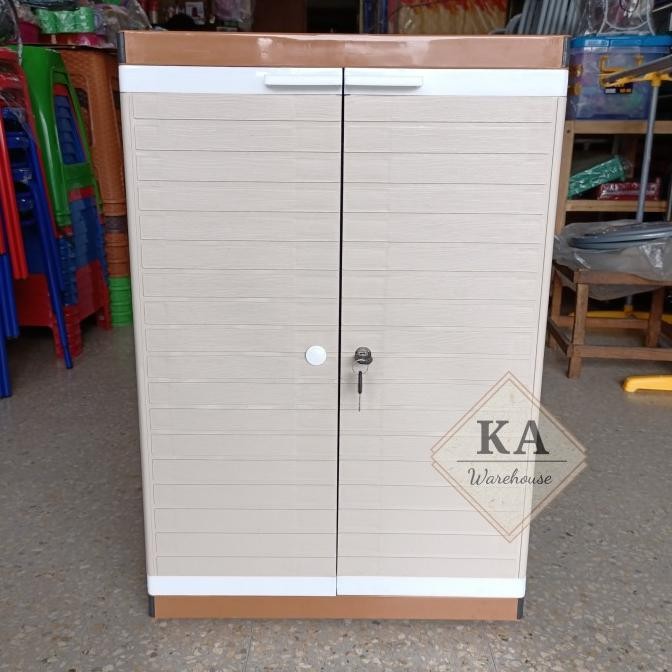 ready  Lemari Pakaian Club / Lemari Plastik Grand Mini Club 2 susun + kunci