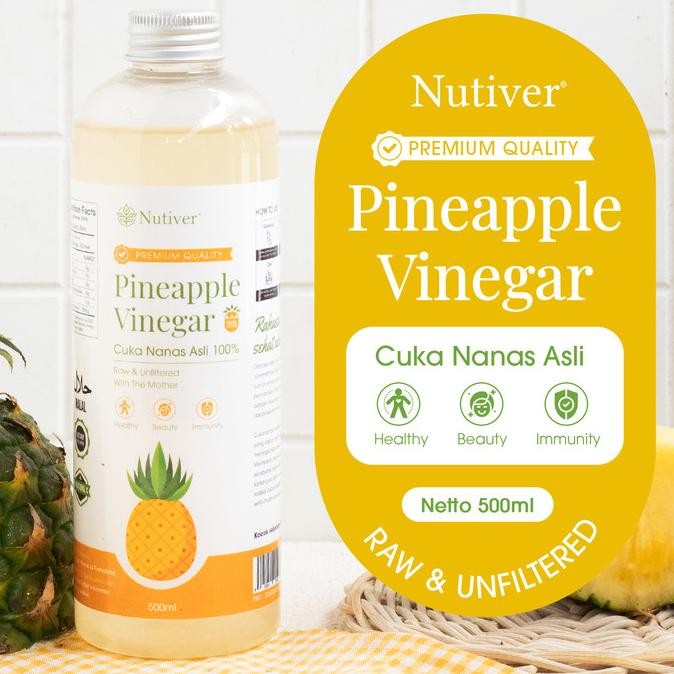 

STOK TERBATAS NUTIVER | PINEAPPLE VINEGAR | CUKA BUAH NANAS WITH MOTHER | MINUMAN DIET