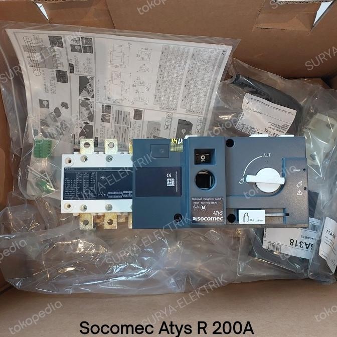 new COS CHANGE OVER SWITCH MOTOR MOTORIZED ATyS R 200A 200 A Amper SOCOMEC murah