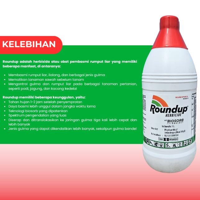 1Liter Pembasmi Rumput Herbisida Round Up ORIGINAL 100% murah