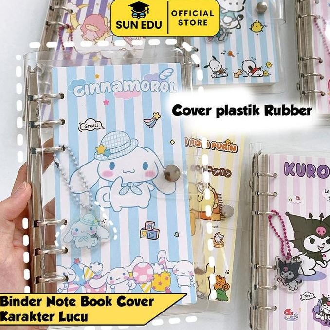 

tyS Binder A6 ring sanrio cute/ Notebook buku catatan lucu journaling Kertas Book Paper Sekolah Plastik Stationery Grid buku kuromi