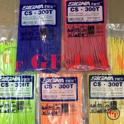 

tyS Kabel Ties / Cable Tie Sigma 300 T Warna Biru Pink Hijau Orange Kuning