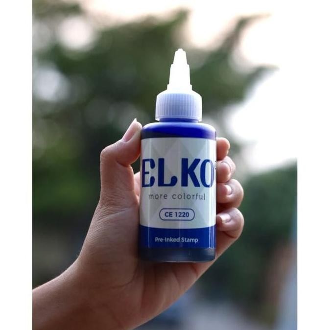 

tyS Tinta Stempel Flash Warna Biru Waterproof ELKO 100 ML Untuk Kertas