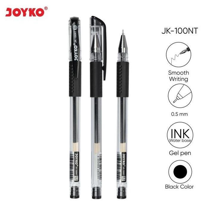 

tyS (12pc) Gel Pen Pulpen Pena Joyko JK-100 Black 0.5 mm/pen Joyko