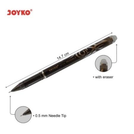 

tyS Pen erasable atau bisa dihapus 0.5 hitam Joyko GP-279 (isi 12 pcs)