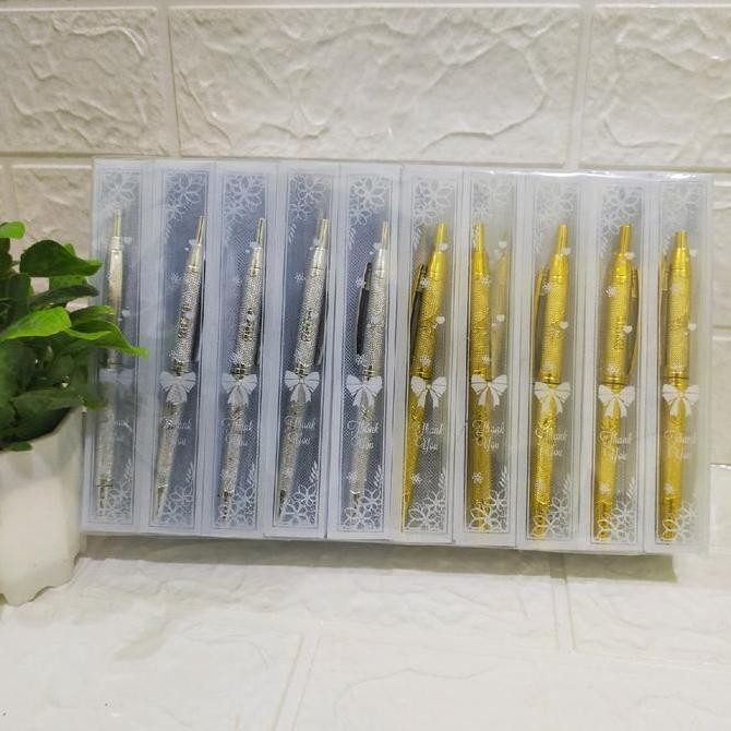 

tyS Isi 100 Pcs Souvenir Pulpen Emas Silver Kemas Mika Motif Souvenir Murah Bermanfaat Souvenir Cantik Unik Souvenir Pernikahan Stationery Stationery