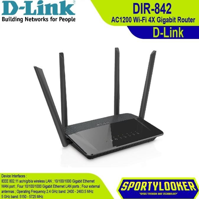 TERLARIS - D-Link DIR-842 / DIR842 Wireless AC1200 Wi-Fi 4X Gigabit Router