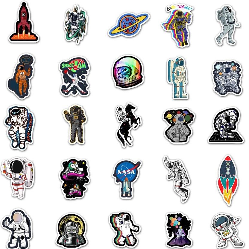 

[original] 50pcs/set stiker motif kartun astronot/alien/ufo/roket luar angkasa untuk laptop/macbook/kulkas [terlaris] [terbaik]